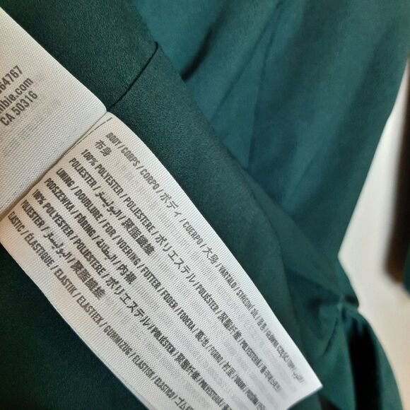 Abercrombie Fitch Dress Dark Green Women Size XSP Petite Mini Square Neckline - Picture 9 of 12